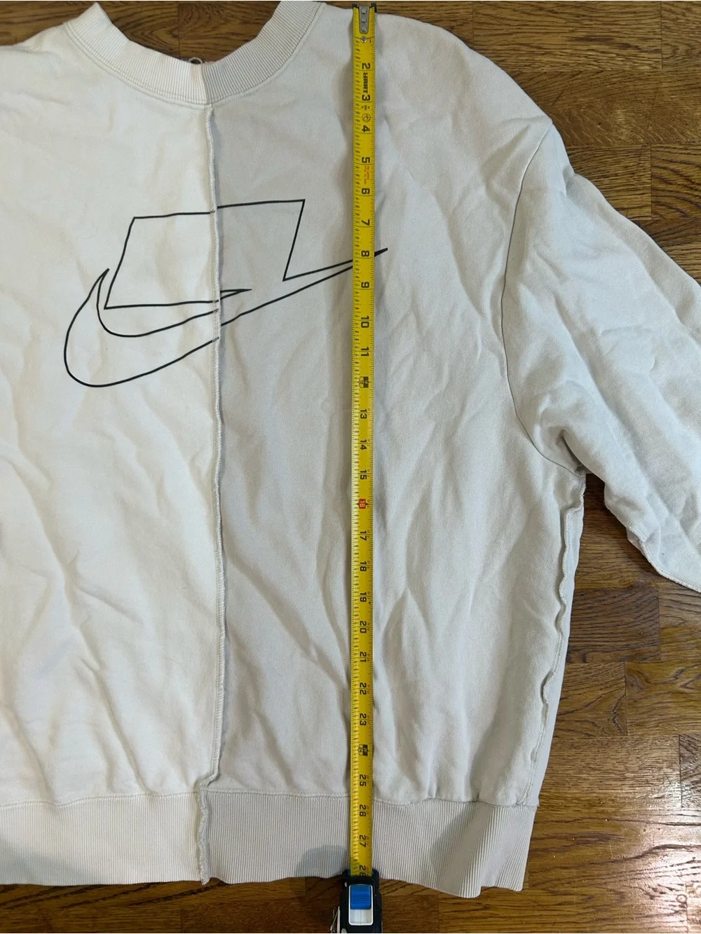 Nike Sportswear Split Cream & White Oversized Sweatshirt